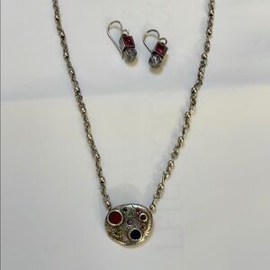 Patricia Locke Necklace and Earring Set with Multicolor Accents